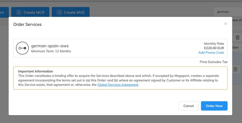 Servicios de pedido Servicios de pedido