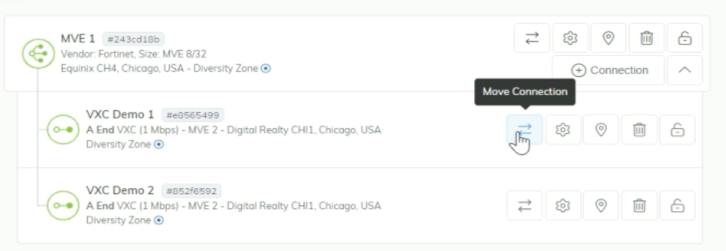 Megaport Portal - move VXCs between MVEs